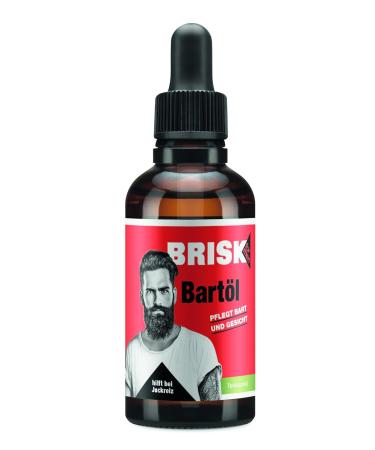 Brisk Beard Oil for Men - 2 x 50ml | Tea Tree Oil Beard Care | Non-Greasy Softens Beard & Nourishes Skin - Buy Online on GoSupps.com