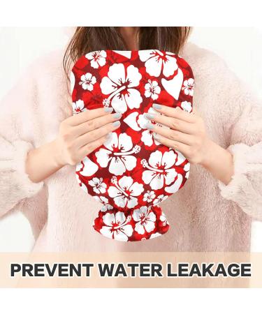 Mnsruu 2L Hot Water Bottle with Soft Cover Hibiscus Design Perfect Gift for Women & Kids Ideal for Christmas - Buy Online on GoSupps.com