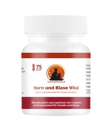 Vital paws 75 urine and bladder vital capsules for dogs & cats with cranberry mannose and nettle vegetable home remedies - recipe for the bladder and urinary tract 75 capsules