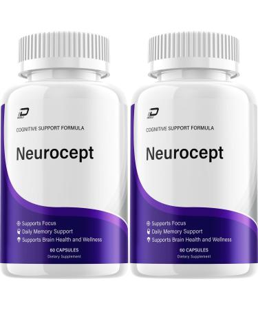 Neurocept Supplement Capsules All Natural Maximum Strength Formula Focus & Memory Support (2 Pack 120 Capsules)