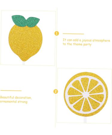 Artibetter 24pcs lemon cake decorations ingredients cake lemon baby shower decorations birthday cupcake topper cocktail plug in 12 piece set lemon Insert card muffin birthday cake topper - Buy Online on GoSupps.com