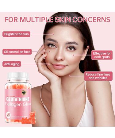 CHANGARLOAD Glutathione Collagen Glow Gummies for Women, Glutathione Collagen Glow Gummies for Dark Spot, 60/120Pcs Korean Organic Glow Beauty Collagen for Skin Care Anti-Aging (1) - Buy Online on GoSupps.com