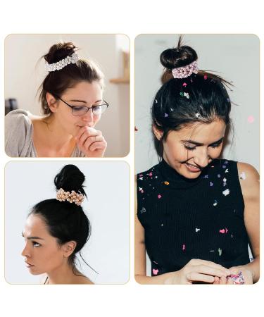 5PCS Pearl Hair Ties - Rhinestone Stretchy Hair Bands for Women and Girls - Hair Accessories Gift Set (Champagne Pink/White/Black) - Buy Online on GoSupps.com
