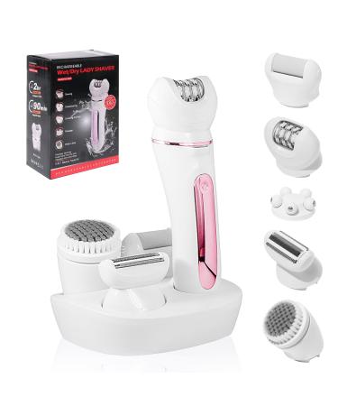 Journeyside epilator women 5 in 1 epilator women wireless Lady Shaver epilator for long-lasting shaving and facespa facial epilier wet & dry with light led