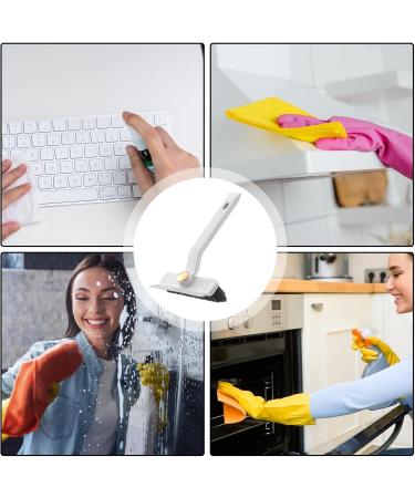 Crevice Brush - Crevice Cleaner Brush | 360-Degree Rotatable Kitchen Squeegee Brush | Kitchen Squeegee Brush With V-Shaped Bristles| Multifunctional Cleaning Brush For Tiles Mirrors Home And Apartme White - Buy Online on GoSupps.com