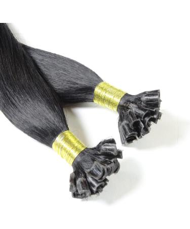 Buy Hair2Heart Real Hair Extensions - Straight Bondings 50 Strands 1g 40cm - #1 Black (2/0) - International Shipping Available - Buy Online on GoSupps.com