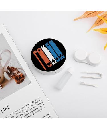Retro Poker Round Case for Contact Lens Kit Storage Box with Mirror Portable Cute Lens Holder - Buy Online on GoSupps.com