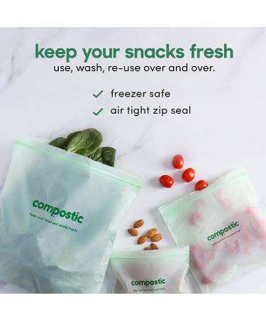 Compostic Home Compostable Gallon Bags - Eco Friendly, Reusable, Non-Toxic - 100 Count (1 Pack) - Buy Online on GoSupps.com