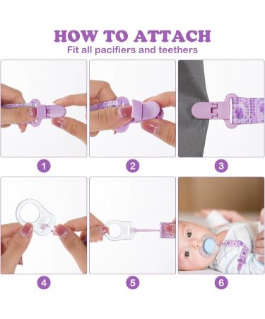 Aolso Silicone Pacifier Chain Set with Adapters - Teething Toy Holder for Baby - Red, Yellow, Pink, Purple - Buy Online on GoSupps.com