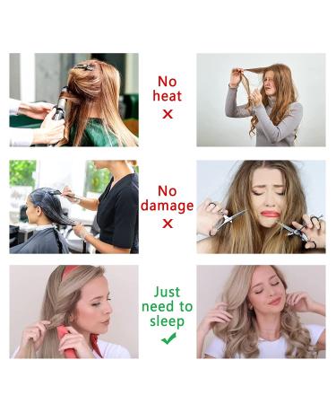 Women's Heatless Curling Headband for Long Hair - No Heat Rollers for Effortless Curls - Leopard Print Hair Curler Set - Buy Online on GoSupps.com