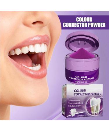 Purple Teeth Whitening Powder Color Correcting Enamel-Safe Sensitive Care with Herbal Stain Removal Color Corrector Freshen Breath and Toothpaste Booster 30g/Pack (1) - Buy Online on GoSupps.com