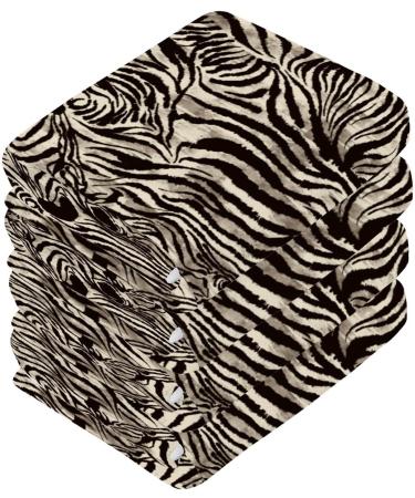 SUABO Leopard Cotton Washcloths Set - 6 Pack 12x12 Inch Absorbent Face Cloths for Bathroom, Spa, Kitchen - Quick Drying Fingertip Towels with Leopard Spot Zebra Design - Buy Online on GoSupps.com