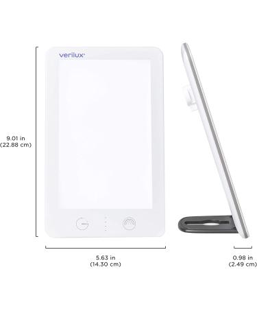 Verilux HappyLight Lumi Plus - UV-Free 10,000 Lux LED Light Therapy Lamp with Adjustable Brightness and Timer - Buy Online on GoSupps.com