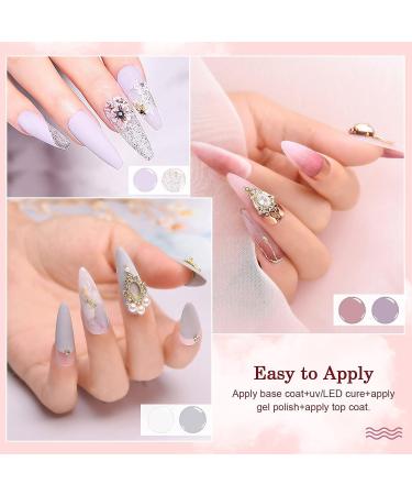 INPING Gel Nail Polish Set - 10 Colors Nude Gray White Skin Natural Dust Purple Glitter Pink Soak Off UV Varnish - Ideal for DIY Nail Art, Manicure Salon - 8ml (Light Nude) - Buy Online on GoSupps.com