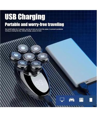 Electric Razor for Men | 6-in-1 Rotary Bald Head Shaver | Waterproof Rechargeable Trimmer | Perfect Father's Day Gift - Buy Online on GoSupps.com