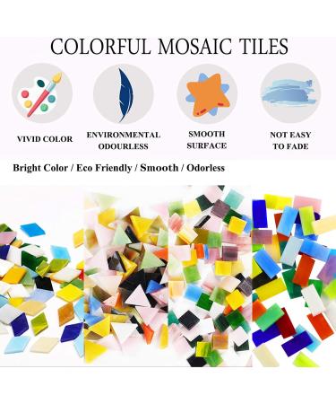 Csdtylh 1100 Pcs Stained Glass Mosaic Tiles for Crafts - Bulk Mosaic Supplies for Home Decoration and DIY Projects - Mixed Shapes - Buy Online on GoSupps.com
