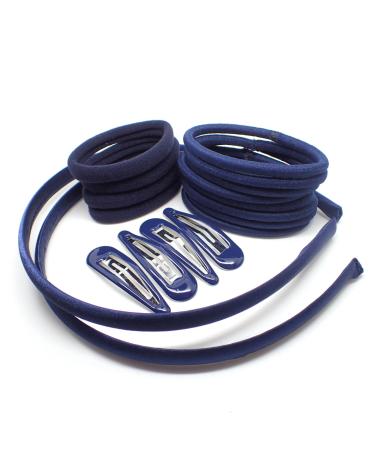 Topkids Accessories 26pc School Hair Accessories Gift Set Hair Accessories for Girls Hair Clip Hair Colour Girls Hair Accessories Gift Set Hair Clip Hair Band Hair Bands for Girls Hair (Navy) NAVY BLUE