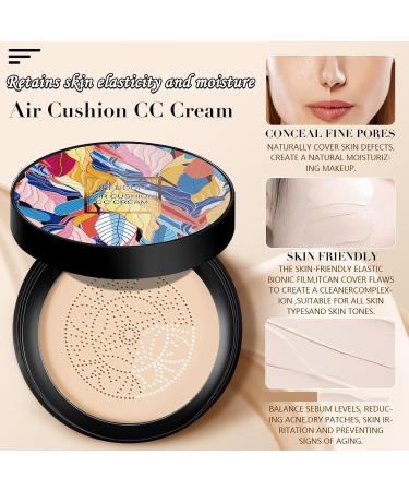 2024 Newest Mushroom Head Air Cushion CC Cream Long-lasting Base Makeup Face Makeup BB Cream(Natural Color+Ivory White 2pcs) - Buy Online on GoSupps.com