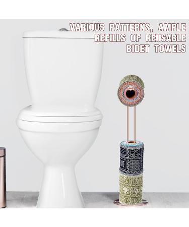 Vitalcozy 50-Pack Reusable Cotton Toilet Towels | Washable Bidet & Paperless Kitchen Towels | Eco-Friendly Vintage Flower Design - Buy Online on GoSupps.com