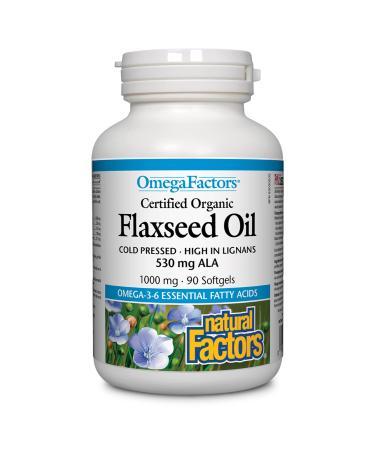 Natural Factors Flaxseed Oil 1000 mg 90 Softgels