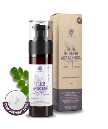 RedMoringa Anti-Wrinkle Filler Serum - 98% Natural - Pure Hyaluronic Acid and Moringa Face - 30 ml - Made in Italy