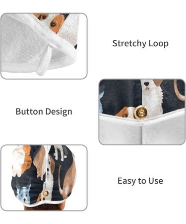 Kind of Cute Dogs Hair Towel 2 Pack - Super Absorbent Quick Dry Hair Turbans for Women & Girls - Perfect for Fast Hair Drying - Buy Online on GoSupps.com