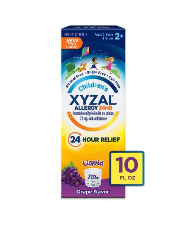 Chattem Inc. Children's Xyzal Oral Solution 24-Hour Allergy Relief for Kids Grape 10 Fl. oz. (Alcohol-Free Sugar-Free & Dye-Free)