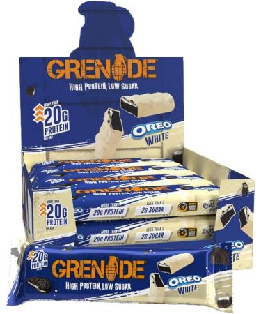Grenade Oreo x12 White Oreo x 12 | CARB KILLA OREO Real Pieces High Protein Bar | low sugar | High in Protein | Delicious Flavour | Chocolate | Low Sugar | - Buy Online on GoSupps.com