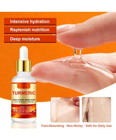 2PC Turmeric Face Serum for Women Turmeric Face Essence Day-Night Anti Aging Facial Serum with 15% Hyaluronic Acid for Firming Tighting Smoothes Hydrating Even Skin Tone 1.014 Oz *2 - Buy Online on GoSupps.com