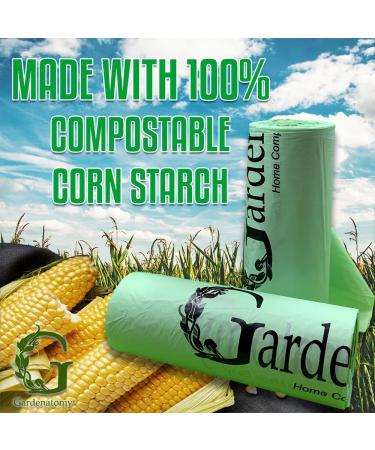 Compostable Trash Bags for Kitchen Compost Bin - Biodegradable & Fits 1-1.5 Gallon Bins - 50 Bags per Roll - Compatible with Gardenatomy, Goldsol & More - Buy Online on GoSupps.com