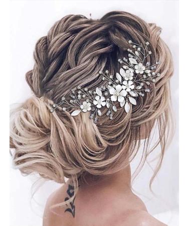 Unicra Silver Bride Wedding Hair Vine - Rhinestone Bridal Hair Piece - Buy Online on GoSupps.com