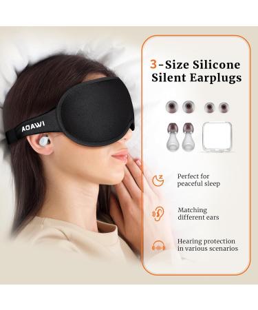 Buy 3D Contoured Cup Sleeping Eye Mask - Soft Comfortable & Adjustable with Ear Plugs for Noise Reduction | Ideal for Travel & Yoga - Buy Online on GoSupps.com