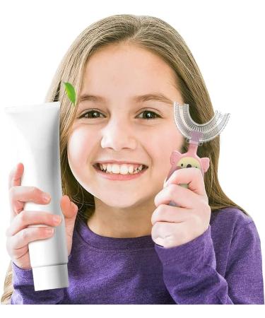 BDSHUNBF Children's U-Shape Toothbrush Set - 4 Soft Silicone Brushes for 2-6 Years 360 All-Round Cleaning & Cartoon Design - Buy Online on GoSupps.com