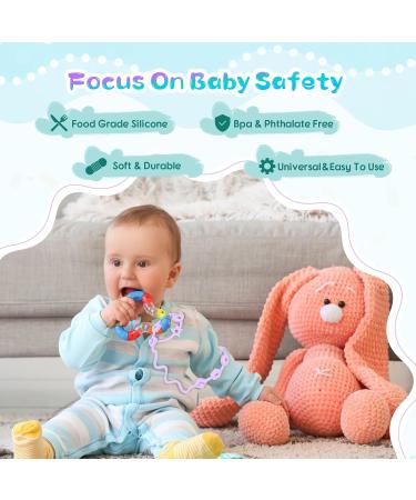 Buy Baby Toys Pacifier Chain & Silicone Cup Catcher - 3-Piece Seat Belt & Stroller Toy Accessories - Buy Online on GoSupps.com