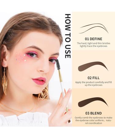 Docolor Eyebrow Brush Duo - Professional Angled Brow Brush and Spoolie for Precise Brow Shaping and Grooming - White - Buy Online on GoSupps.com