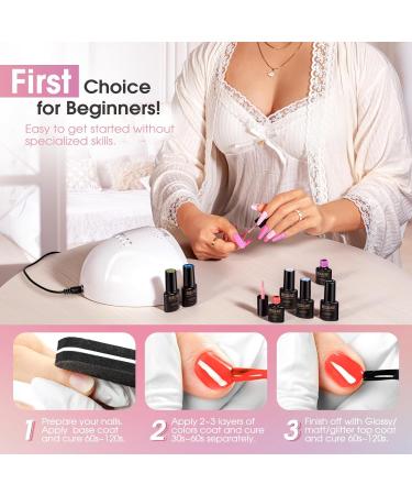 ROSALIND 30PCS Gel Nail Polish Set - Long Lasting DIY Manicure with Base & Top Coat Multicolored Glitter & Matte Options - Perfect Gift for Nail Art Enthusiasts - Buy Online on GoSupps.com