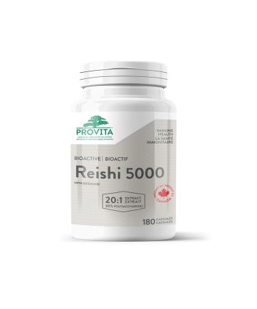 Reishi 5000 Mushroom by Provita Nutrition (Canadian Made) 180 Capsules