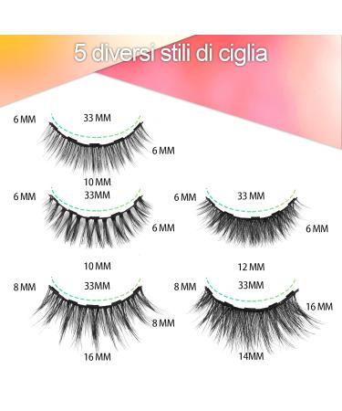Veshely Natural Magnetic Eyelashes with Eyeliner - 5 Pair Reusable 3D False Lashes Set for Natural Look - Buy Online on GoSupps.com