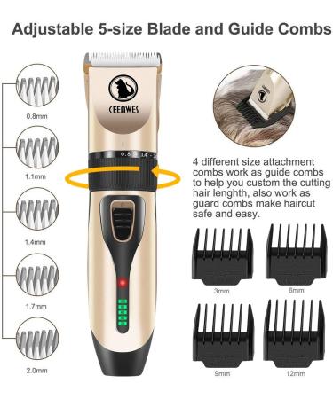 Professional Cordless Dog Clippers - Low Noise Grooming Kit for Dogs, Cats & Horses - Buy Online on GoSupps.com