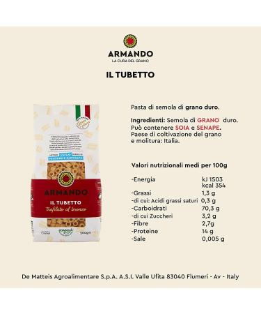  Italian Gourmet E.R. Armando Il Tubetto Pasta 100% Italian 500 g + Tomato Pulp Italian Gourmet Tomato Pulp 400 g Box - Buy Online on GoSupps.com