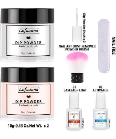 Lofuanna Dip Powder Nail Kit - Clear & Nude 30g Starter Set | No UV/LED Needed | Easy Apply Manicure Set for Beginners - Buy Online on GoSupps.com