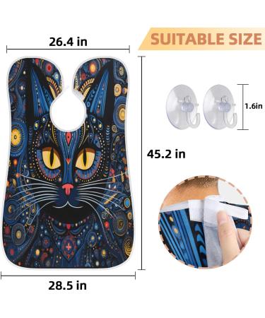 Tribal Cat Beard Bib Apron | Beard Hair Catcher for Men | Perfect Gifts for Dad on Father's Day Anniversary & Christmas - Includes 2 Suction Cups - Buy Online on GoSupps.com