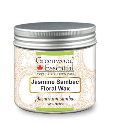 Greenwood Essential Pure Jasmine Sambac Floral Wax (Jasminum sambac) 100% Natural Therapeutic Grade 100gm (3.5 oz)