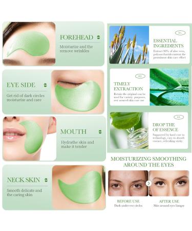 Aloe Vera Under Eye Mask - 60 PCS Collagen & Hyaluronic Acid Patches for Dark Circles Puffiness & Wrinkles Revitalize & Firm Eye Skin Care - Buy Online on GoSupps.com