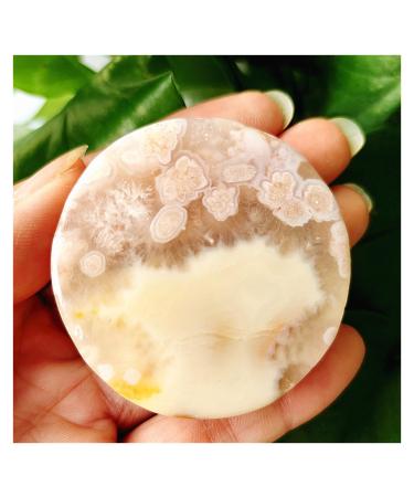Natural Crystal Rough Natural Stone Cherry Blossom Agate Bracelet Heart Palm Stone Shaman Feng Shui Crystal Room Ornament (Color : 80-90g)