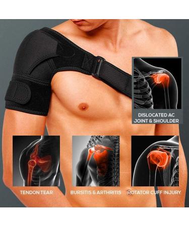Adjustable Shoulder Brace for Men & Women | Rotator Cuff Support & Pain Relief | X-Large Arm Immobilizer Sleeve - Buy Online on GoSupps.com