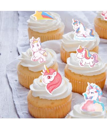 Catelves 80-Piece Unicorn Edible Cake & Cupcake Decorations | Perfect Unicorn Themed Party Supplies - Buy Online on GoSupps.com