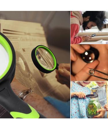 Doryum 8X Magnifying Glass Handheld Reading Magnifier 75 MM Thickened Shatterproof Magnifying Lens with Non-Slip Soft Handle for Reading Small Prints Hobby Observation Inspection - Buy Online on GoSupps.com