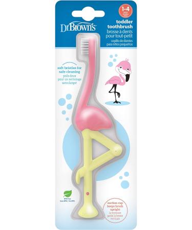 Dr. Brown's Pink Flamingo Toddler Toothbrush - Gentle and Fun Dental Care - Buy Online on GoSupps.com