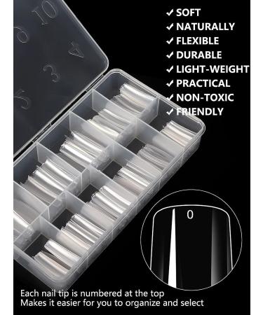 Yokilly Clear Coffin Nails Tips - 550PCS Long C Curved Nail Tips for Acrylic Nails - Professional Half Cover Square Soft Gel Fake Nail Tips for Nail Salons and DIY Nail Art - Buy Online on GoSupps.com